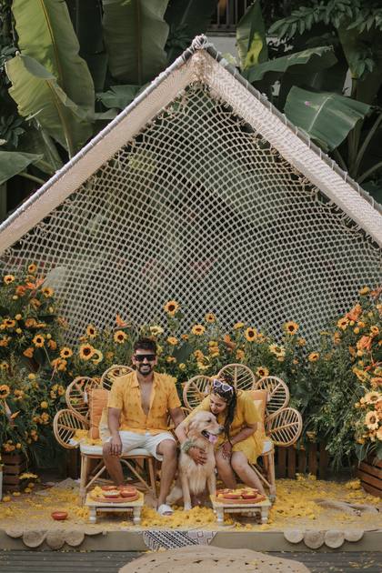 Backdrop and Stage — Haldi decor — Alila Diwa Goa